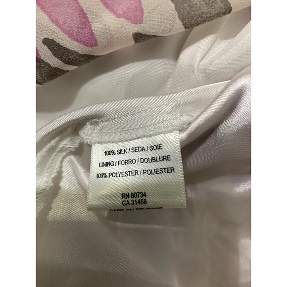 BCBG Max Azria Halter Dress Sz 2 Pink Purple Gray Medalion Silk Handkerchief Hem - Picture 9 of 10